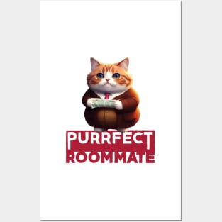 Just a Purrfect Roommate Cat Posters and Art